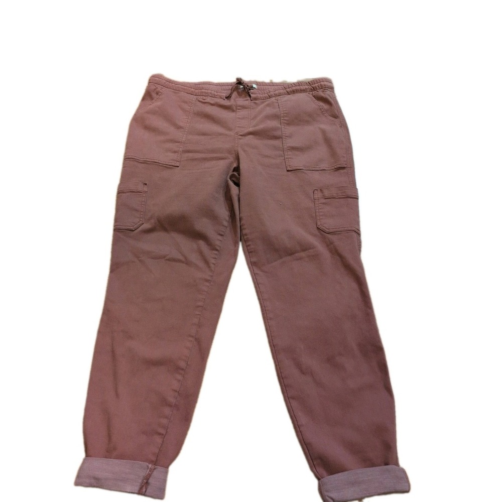 Maurices‎ Cotton Repreve Weekender Drawstring Cargo Cuffed XXL Ankle Pants Rose